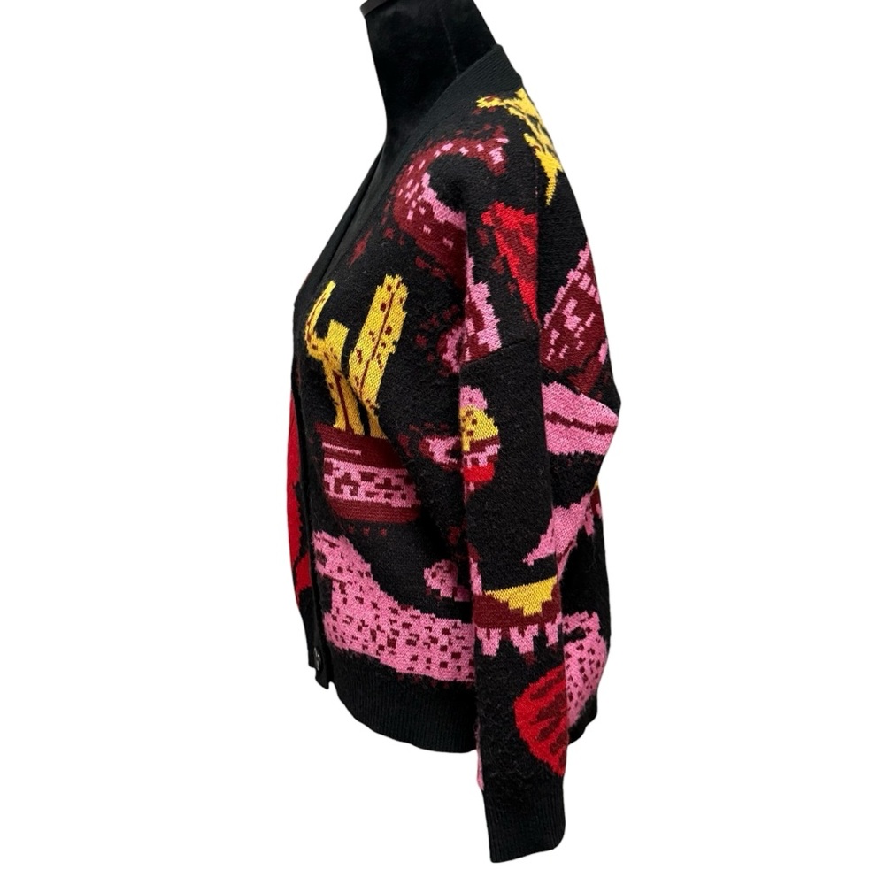 FARM Rio Black Tropical Magic V Neck Oversized Cardigan Size XS. - Picture 4 of 11